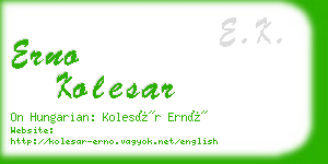 erno kolesar business card